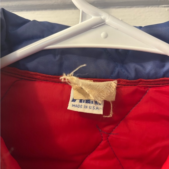 Vintage Jacques Seeds Blue Quilted Men's Jacket FADED Farm Sz S Chore Coat - Picture 5 of 5